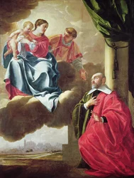 Pierre Tullier davanti alla Vergine e al Bambino e San Stefano